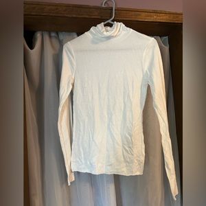 White Turtle Neck Long Sleeve Shirt